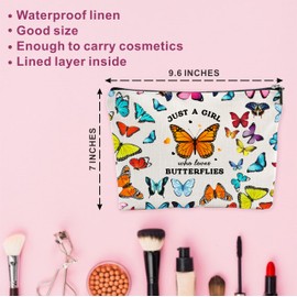 Makeup Bag Gift, Who Loves Butterflies - Full Print Cosmetic Bag, Gifts Toiletry Bag For Women, Families, Besties, Coworkers, Birthday Gift, Women Accessories - (A028)