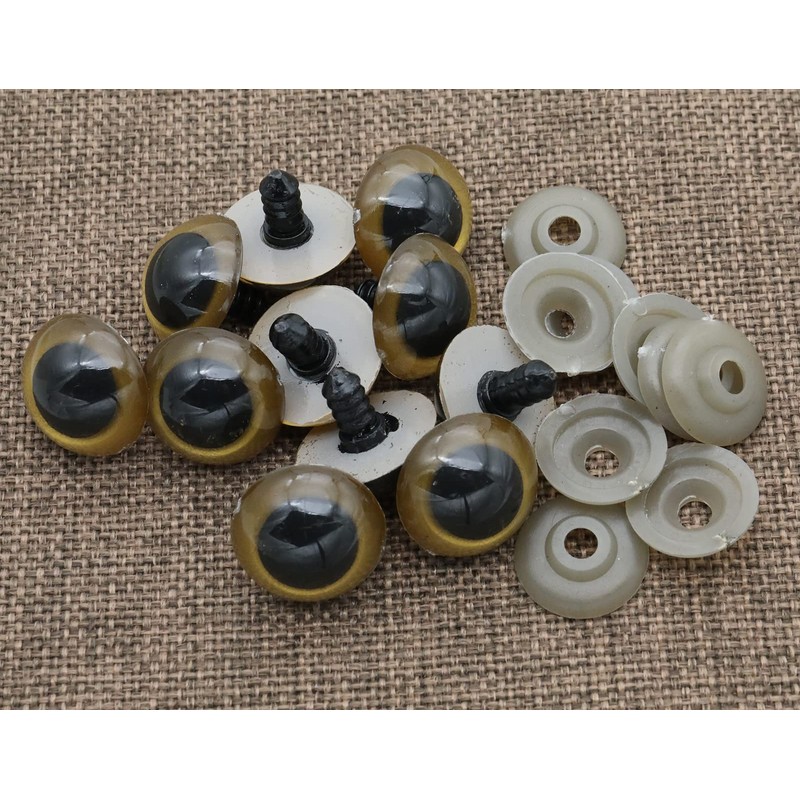 40Pcs 22mm Large Golden Color Plastic Safety Eyes Craft Safety