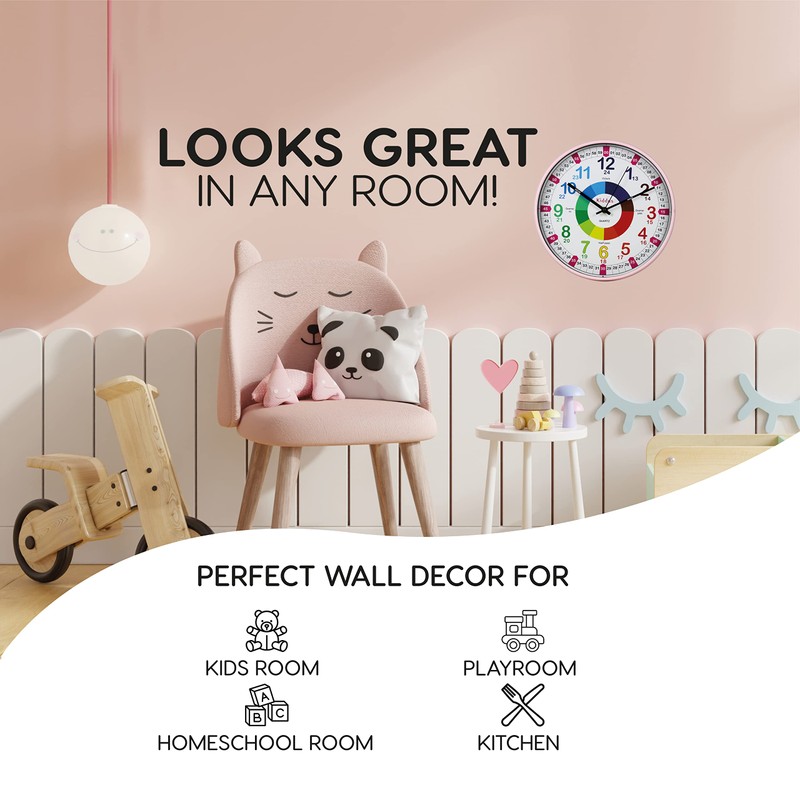 Kiddus Kid’s Wall Clock Analogue Time Teacher with Time Learning