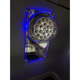 Florida's Finest Custom Work Freightliner FLD Dome Lights Plate Amber Led Lights Color