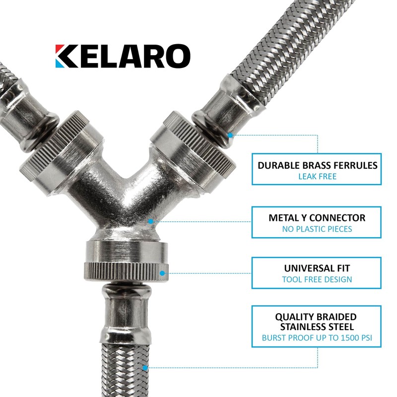 Premium Steam Dryer Hose Installation Kit - Stainless Steel Hoses,