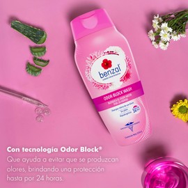 Benzal Wash Odor Block Wash Jabon Intimo Femenino, Protección 24h, Paquete de 3, 355 ml