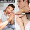 2PCS Initial Letter Cuban Bracelet, A-Z Letter Pendant Stainless Steel