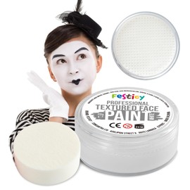 Festicy Professional Theatre Make-Up, White, 20 g, Includes Sponge, EN 71-3 & Reach Certified, Ideal as Make-Up Fancy Dress and Carnival, For min. 30 Faces, Children's Make-Up, Safe and Skin-Friendly