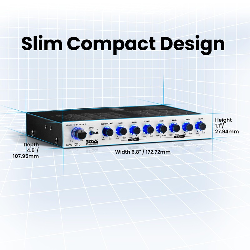 BOSS Audio Systems AVA1210 Car Equalizer - 7 Band Pre-Amp