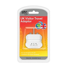 Safe and Sound UK SA6031 Visitor Electrical Adaptor, Single Socket Converts Plugs to a UK Plug Socket, White, 17 cm