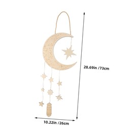 BESPORTBLE 2pcs Moon Star Wooden Sign Pendant Decorative Wall Hanging Photo Frame DIY Craft Rustic Style Decor