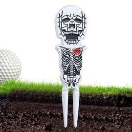 Golf Green Repair Tool, Skull Shape Ball Marker, Zinc Alloy Fork Accessories Portable Golfing Supplies for Green Turf Court Collector