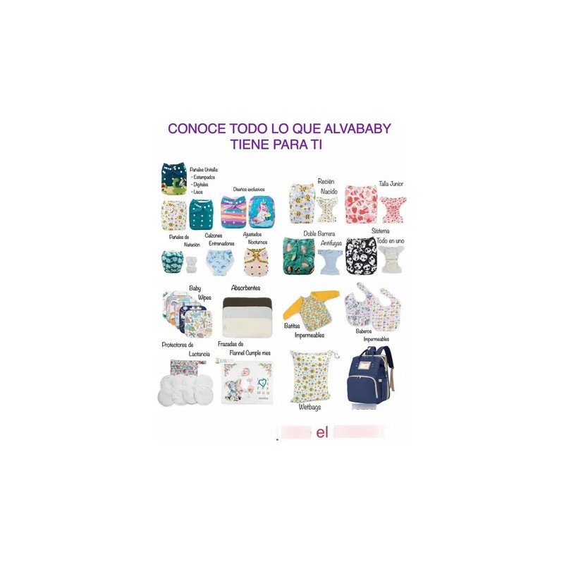 Cubiertas Pañales Ecológicos Alva Baby Sin Insertos