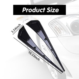 ijuicy 2 PCS Car Fender Side Vents, Carbon Fiber Spoiler Body Fender Decorative Stickers, Air Flow Intake Hole Grille Carbon Fiber Car Accessories, for Most Cars (Gloss Black)