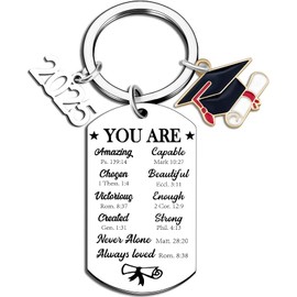 HUTATO Graduation Gifts 2025 Keychain – Inspirational Christian Keychain for High School & College Seniors, Her or Him – Class of 2025 Gift Idea (You are)