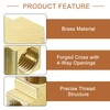 uxcell 4Pcs Brass 4 Way Pipe Fitting, G1/4" Female Barstock