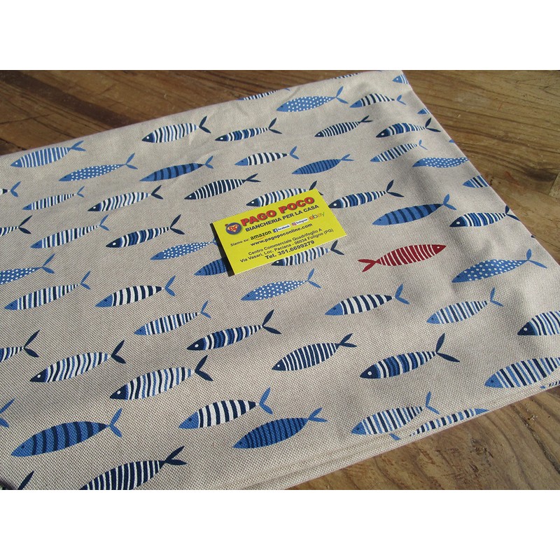 Rectangular Tablecloth 100% Cotton Colourful Fish All Sizes Made in