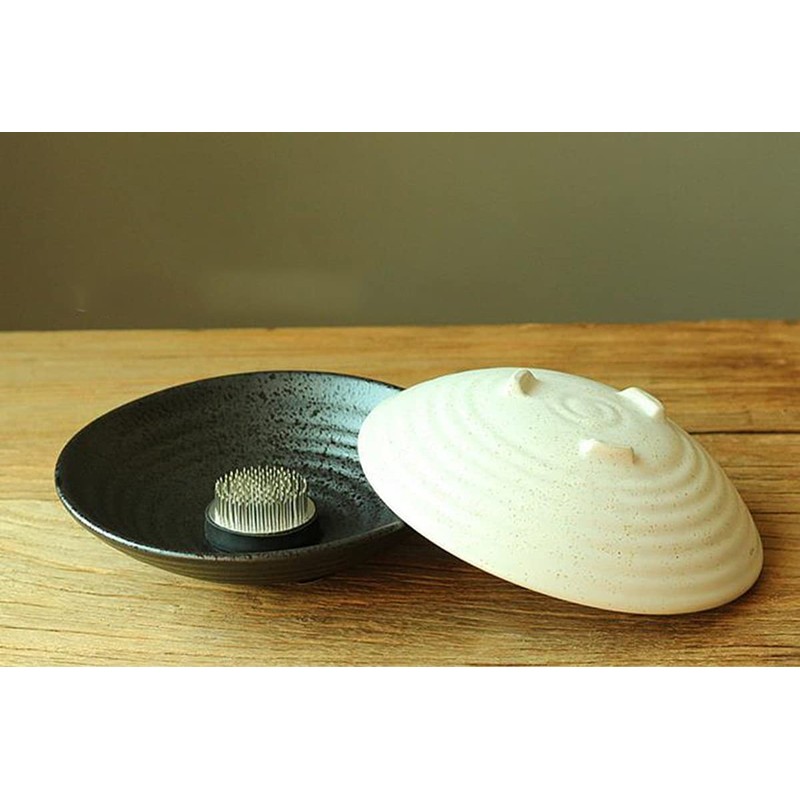 Basin Flower Vase for Fresh Flowers, Ceramics, Black, Vase, Flower