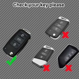 Ruayia Autoschlssel Hlle Kompatibel mit VW, TPU Silikon Schlsselhlle Cover fr Volkswagen VW Beetle CC EOS Golf GTI Phaeton R32 Rabbit, 3-Tasten - Goldener Rand-Wei?