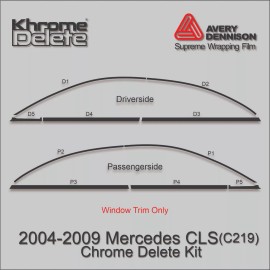 Avery Supreme Wrap Chrome Delete Vinyl Overlay fitting the 2004-2009  Mercedes CLS (W219)