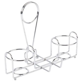 G.E.T. Enterprises Chrome Metal Two Compartment Condiment Caddy Metal Table Caddies Collection 4-22735 (Pack of 1)