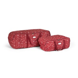 Covermates Keepsakes Garland Duffle Bag – Durable Polyester, Reinforced Handles, Fits up to 25 Foot Garland Depending on Thickness - Holiday Storage, Red Snowflake