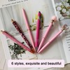 SHUBEIEUMI 6 Pcs Pink Glitter Ballpoint Pens, Creative Pen Gift