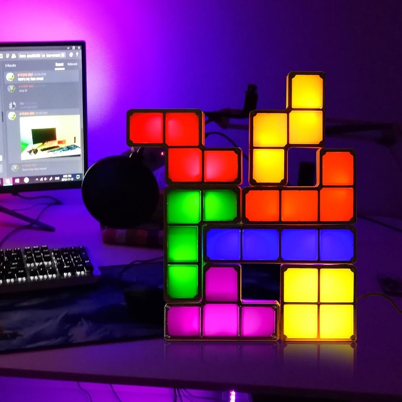 Vmxlso Stackable Night Light Children, 7 Colours Induction Interlocking Desk