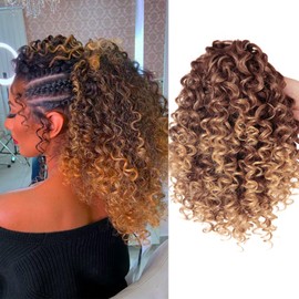 XSASLYET 14 Inch Drawstring Ponytail Extension for Black Women, Curly Long Hair Ponytail, Natural Black Pony Tails Hair Extensions with Secure Fit for Easy Daily Wear (33/27)