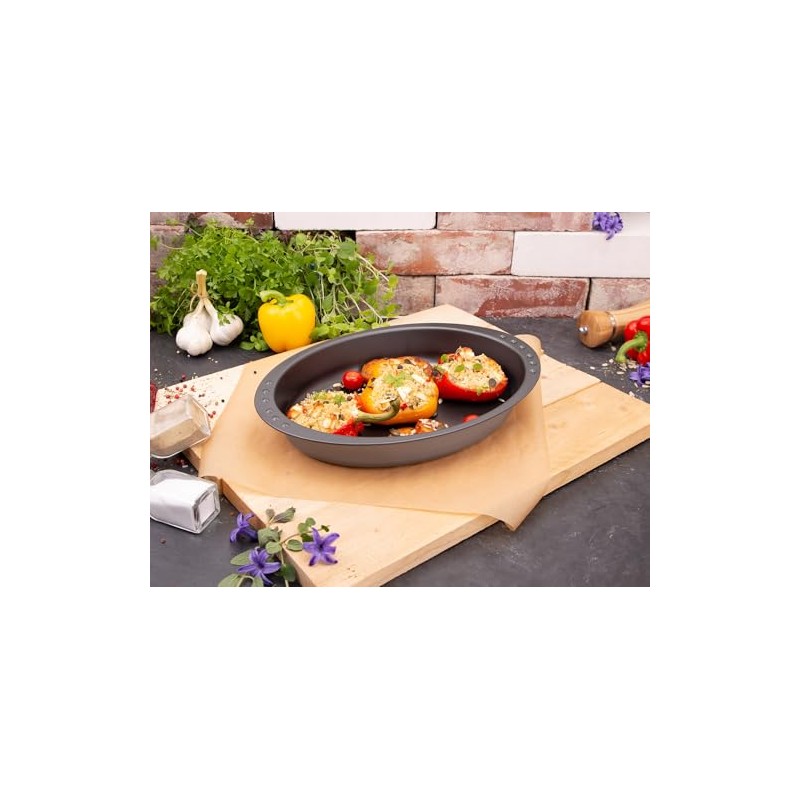 CHG 3381-16 Baking Mould Oval Anthracite Metallic