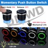 DMWD 2Pcs 22mm Momentary Metal Push Button Switch 12V-24V 1NO
