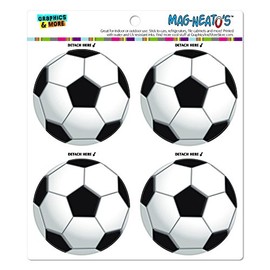 Soccer Ball Football Automotive Car Refrigerator Locker Vinyl Magnet Set