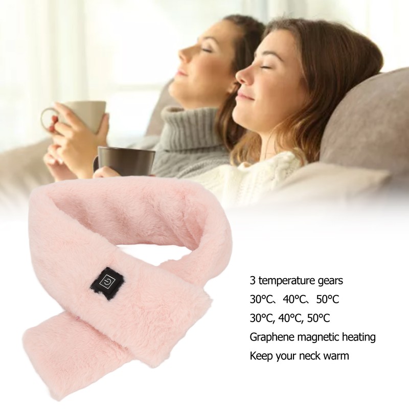 Electric Heated Scarf 3 Temperature Gears Detachable Washable Keep Warm