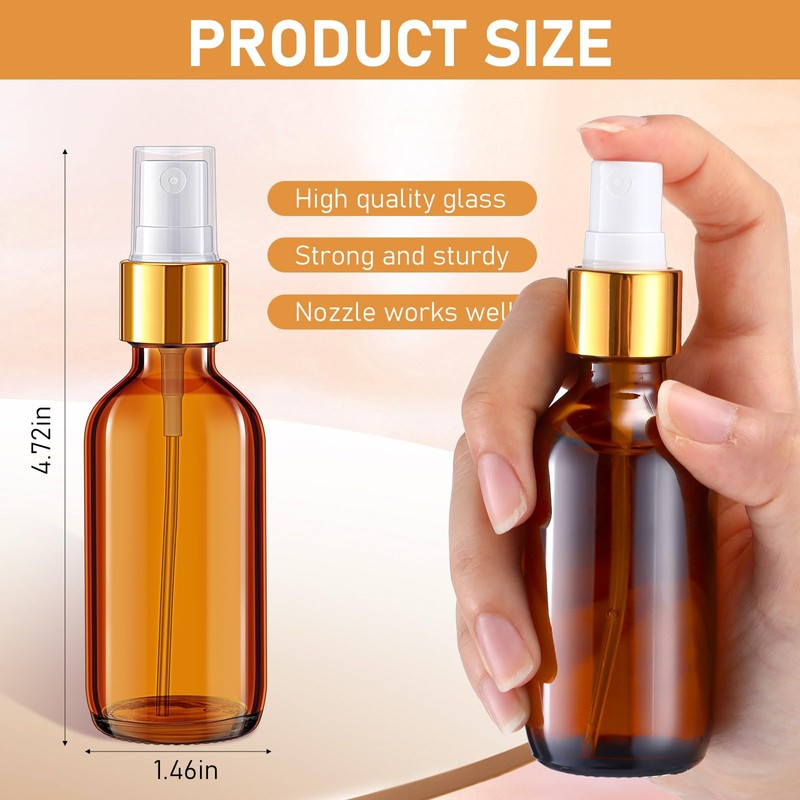 Maxcheck 50 Pcs 2 oz Glass Spray Bottles Small Spray