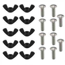 Ruiwaer 10Sets Pet Carrier Fasteners Set, 20PCS M6 Stainless Steel Replacement Bolts and M6 Plastic Butterfly Nuts Dog Kennel Hardware Replacement Set for Pet Carrier Kennel