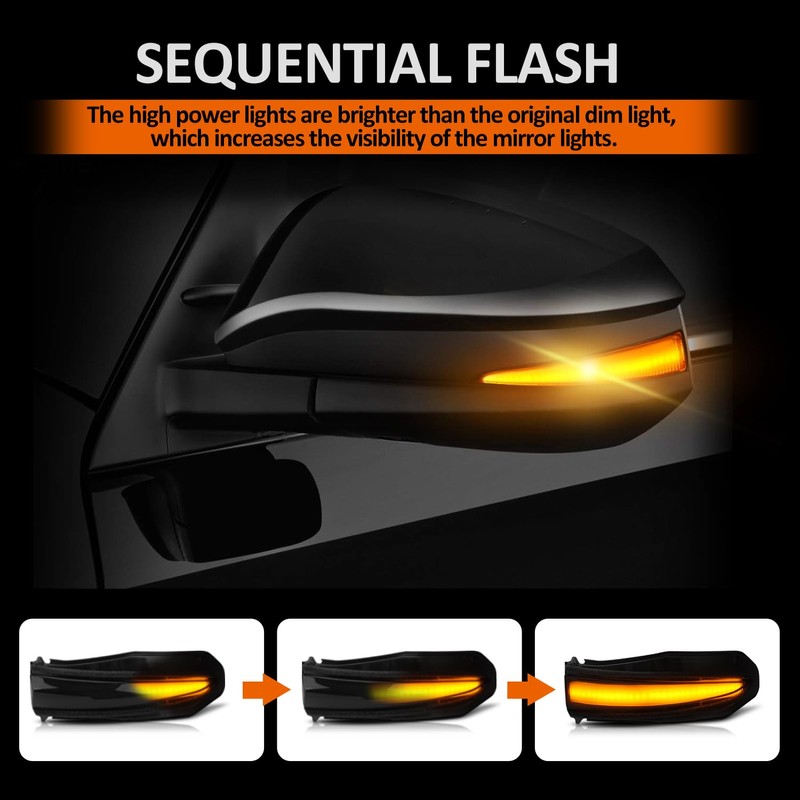 D-Lumina Sequential LED Side Mirror Turn Signal Lights Smoked Lens