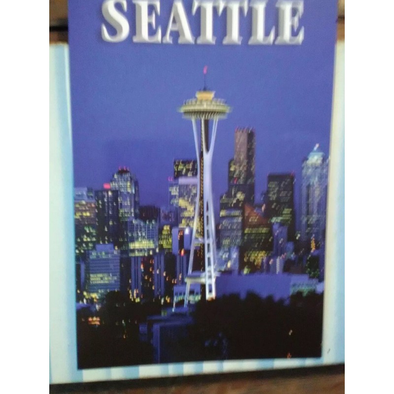 photo POST CARD DUSK OVER SPACE NEEDLE SEATTLE WASHINGTON