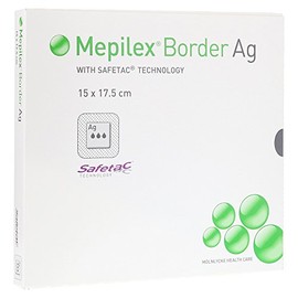 Mepilex 395460 Border Ag, Antimicrobial Absorbent Foam Dressing, 15 cm x 17,5 cm, Uk (Pack of 5)