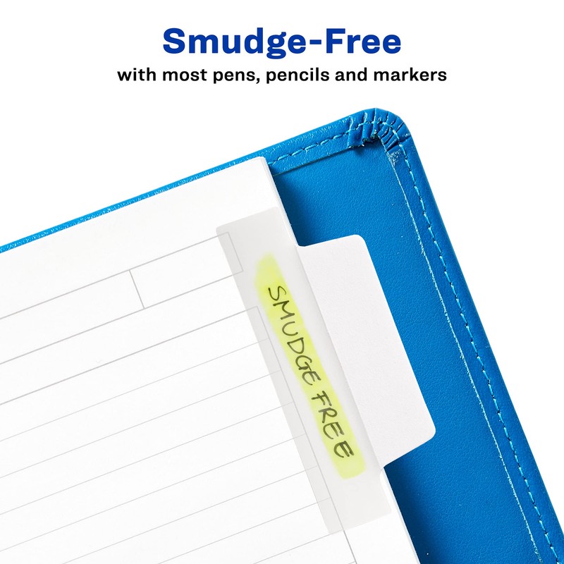 Avery Margin Ultra Tabs, 2.5" x 1", 2-Side Writable, White,