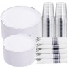 KIRE 350 PCS Plastic Dinnerware Set For 50 Guests -