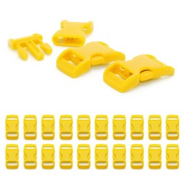 'Set of 20 3/8 Paracord Bracelet PLASTIC BUCKLE/CLIP Closure (Click), Cords 29 mm x 15 mm, Colour: Yellow – Ganzoo