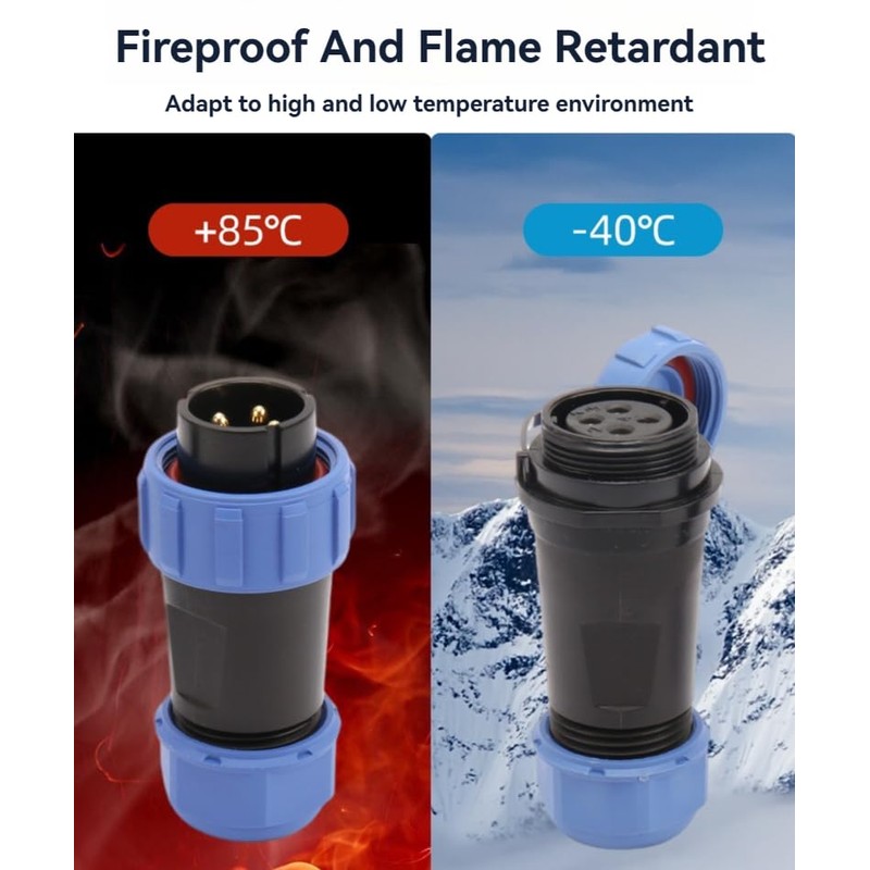 2 Pairs Waterproof Electrical Connectors Male Female Cabel Power Plug