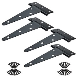 8 inch T Strap Hinges, Heavy Duty T-Strap Shed Door Hinges Gate Hinges, Tee Hinge for Wooden Fences,Yard Door,Barn Door Gates, Wrought Rustproof 4PCS