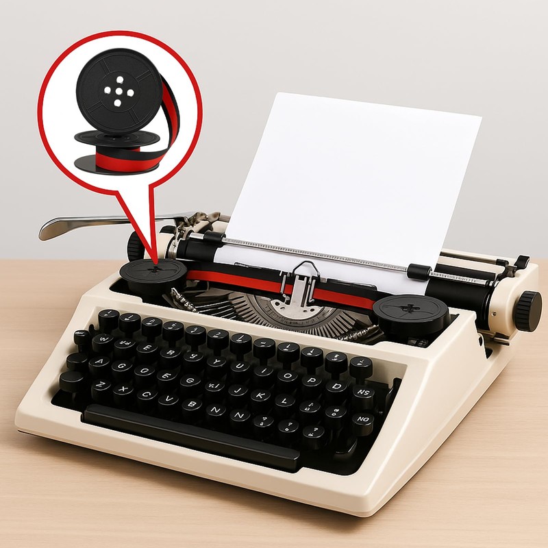 GZGRYTRC 4 Pairs Typewriter Ribbon, Red Ink, Universal Fit for