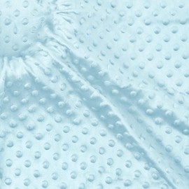 Homiest Minky Dot Fabric by The Yard, 2 Yards x 60 Inch Wide Soft Plush Fabric Light Blue Fleece Fabric, Cuddle Minky Fabric for Baby Blanket, Pillow Covers, Clothing Making, Scarf, Beanie, Sewing