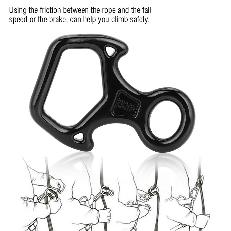 25KN Figure 8 Word Rope Descender Rappel Ring Rock Climbing