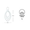 Nature Rebel Statement Ellipse Earrings 925 Silver Matte Brushed Large,