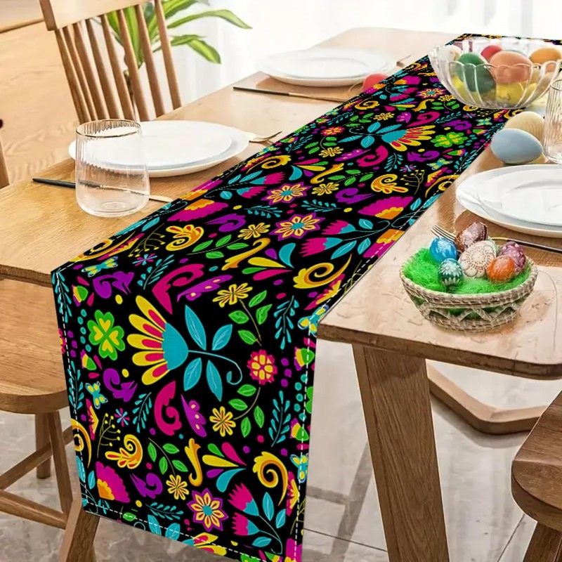 BENNERTEE Mexican Table Runner for Fiesta Party, Dia De Los