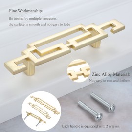 Mgoodoo Pull Handle for Kitchen Cabinet Door Drawer Handles and Knobs Furniture Hardware Retro European Style (2pcs, 64mm Gold)