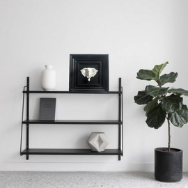 Elegant Black Framed Elephant Head Wall Art — 3D White Plaster Sculpture in Classic Matte Black Frame, Small Decorative Accent for Living Room, Office, Shelf & Entryway (8.7" x 8.7")