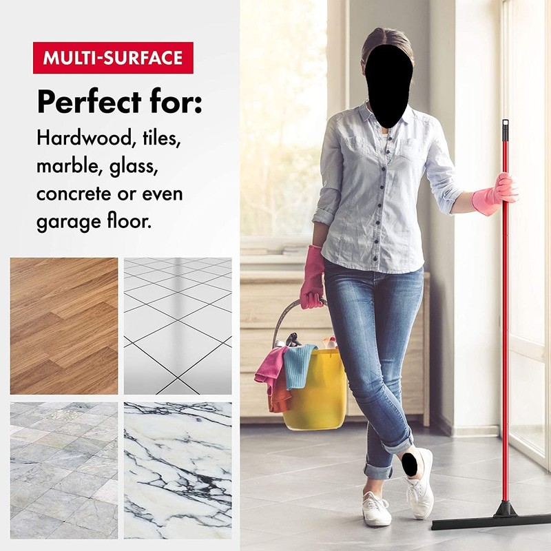 Heavy-Duty Floor Squeegee - Large 24" Wide Blade & 55"