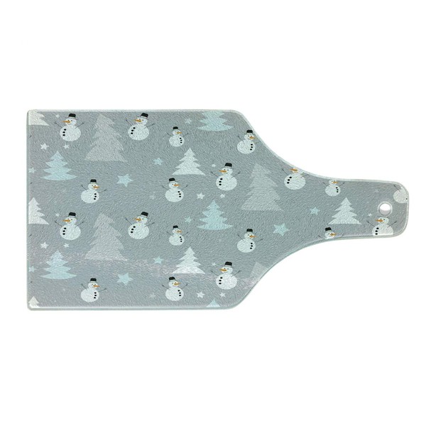 Lunarable Snowman Cutting Board, Christmas Themed Design of Snowy Characters