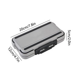 Large Orange + Large Grey Fishing Case Tackle Box, Waterproof Fishing Accessories Box Organiser with Double Lock Design for Fishing Hooks, Jewellery Beads, Earrings, Keys