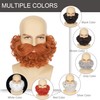 Yan Dream Men Short Auburn Curly Fake Beard Classic Full